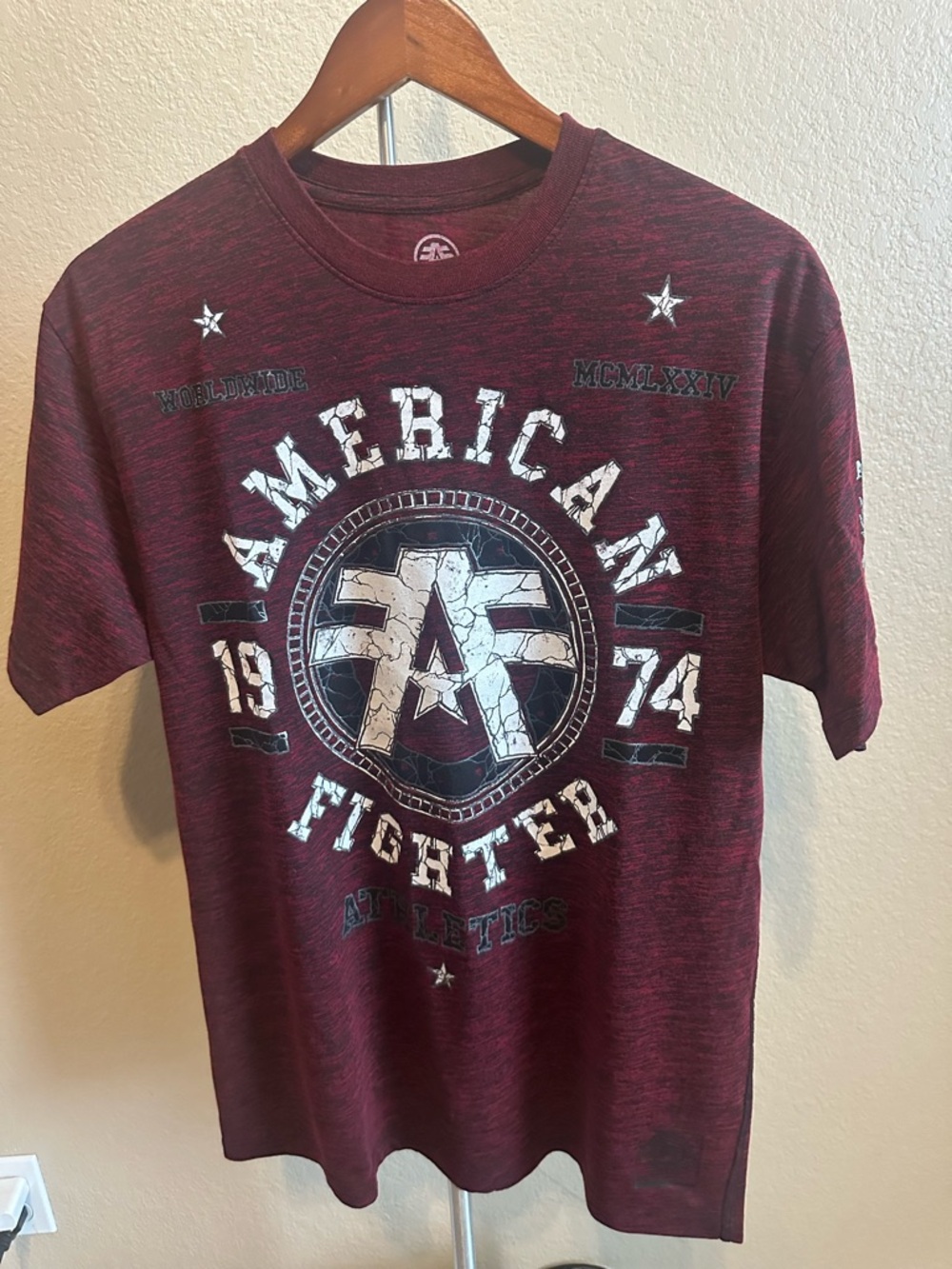 American Fighter Burgundy Graphic Short-Sleeve Tee